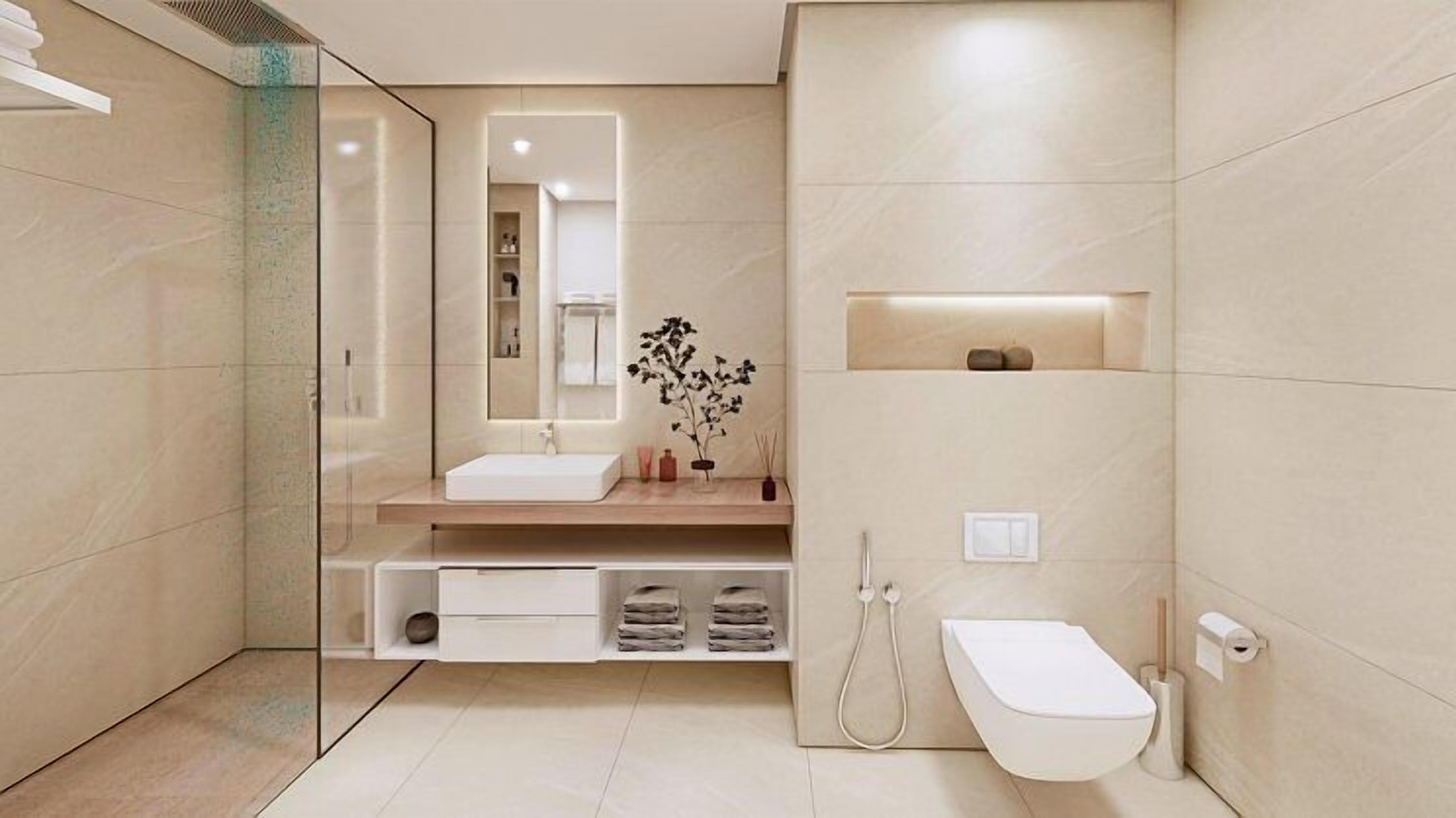 Phòng đôi tiện nghi đơn giản, ban công, quang cảnh vườn | Phòng tắm | Vòi sen/bồn tắm kết hợp, đồ dùng nhà tắm miễn phí, máy sấy tóc 