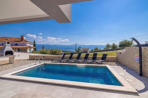 Pool - Holiday house ROSEMARY with pool and panoramic seaview (Risika)