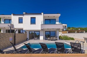 Pool - Holiday house ROSEMARY with pool and panoramic seaview (Risika)