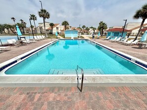 A heated pool - Cozy Beach Condo Steps to Sand w/ Resort Amenities (Panama City Beach)