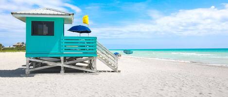 Beach towels, motor boating