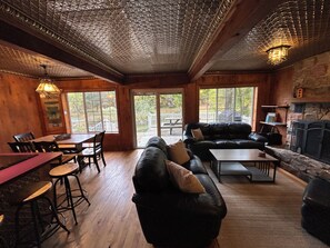 Living area - Creekside family gem, steps from beach and dunes (Silver Lake)