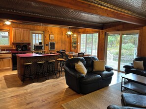 Living area - Creekside family gem, steps from beach and dunes (Silver Lake)
