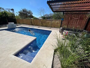 Outdoor pool - Private, gated 3BR Pool Home in El Llano, 20 min to Beaches. (Tempate)