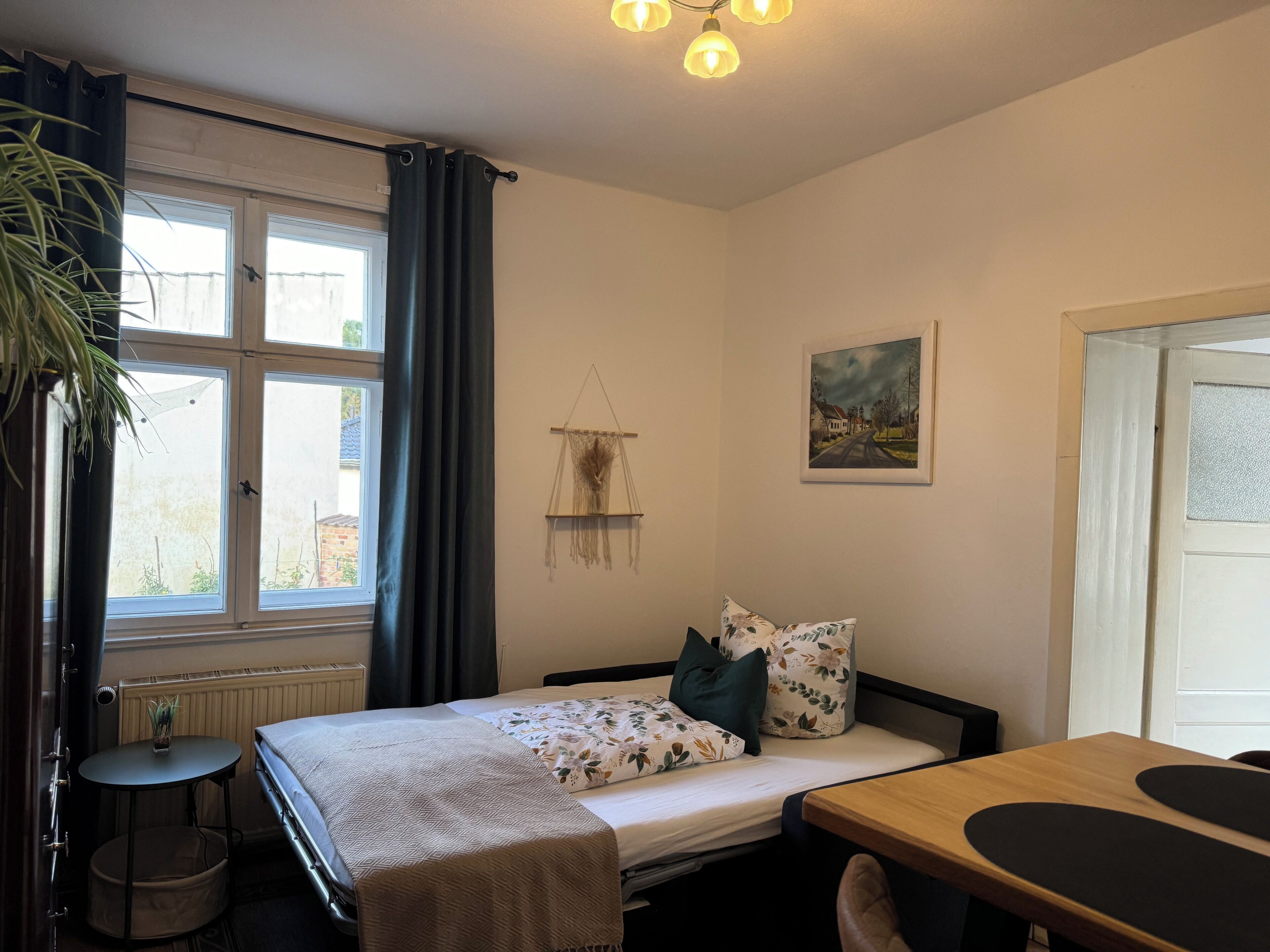 1 bedroom, desk, iron/ironing board, travel crib