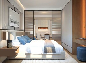 Habitación doble Deluxe, vista a la ciudad | Escritorio, espacio para trabajar con laptop y insonorización 
