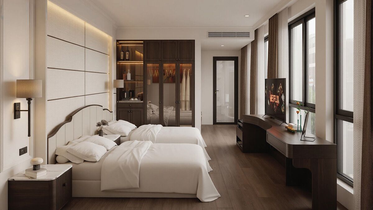 Habitación superior con 2 camas individuales | Caja fuerte, wifi gratis, ropa de cama