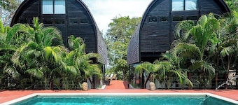Balinese-inspired villas 🌴✨ private beach & endless ocean views 🌊