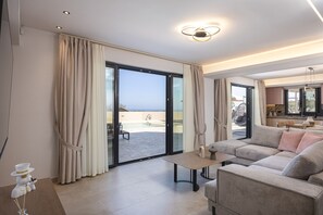 Smart TV - Villa Azure – Luxury Sea View Villa (Panormo)