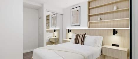 1 habitación, escritorio, tabla de planchar con plancha y wifi