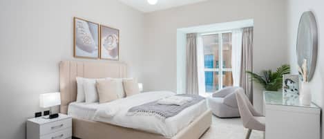 Superior Apartment, 2 Bedrooms, Kitchen, Beach View | Egyptian cotton sheets, premium bedding, down comforters, in-room safe