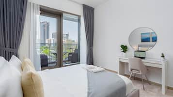 Executive Apartment, 1 Bedroom, Pool View | Egyptian cotton sheets, premium bedding, down duvets, in-room safe