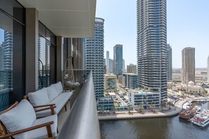 Deluxe Apartment, 1 Bedroom, Sea View | Balcony view - Gala Guests - Sparkle Tower Residences (Dubai Marina)
