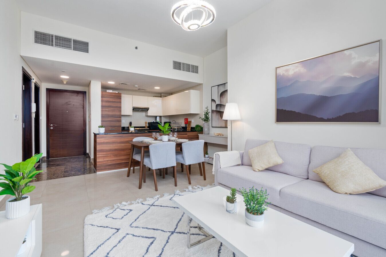 Deluxe Apartment, 1 Bedroom, Sea View | Living room | 55-inch Smart TV with satellite channels, Netflix, Hulu
