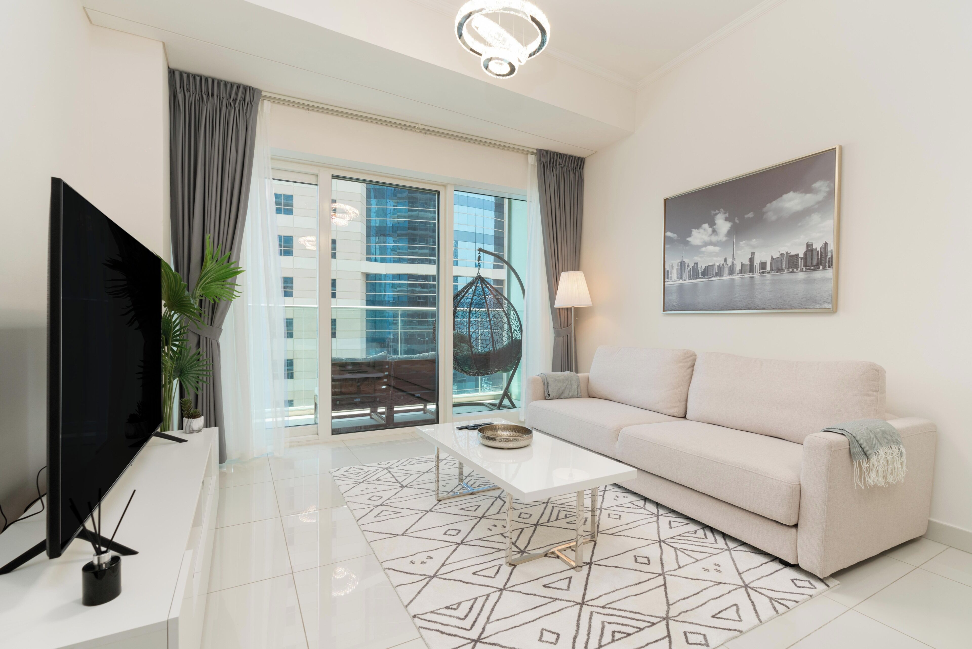 Luxury Apartment, 1 Bedroom, Kitchen, Sea View | Living area