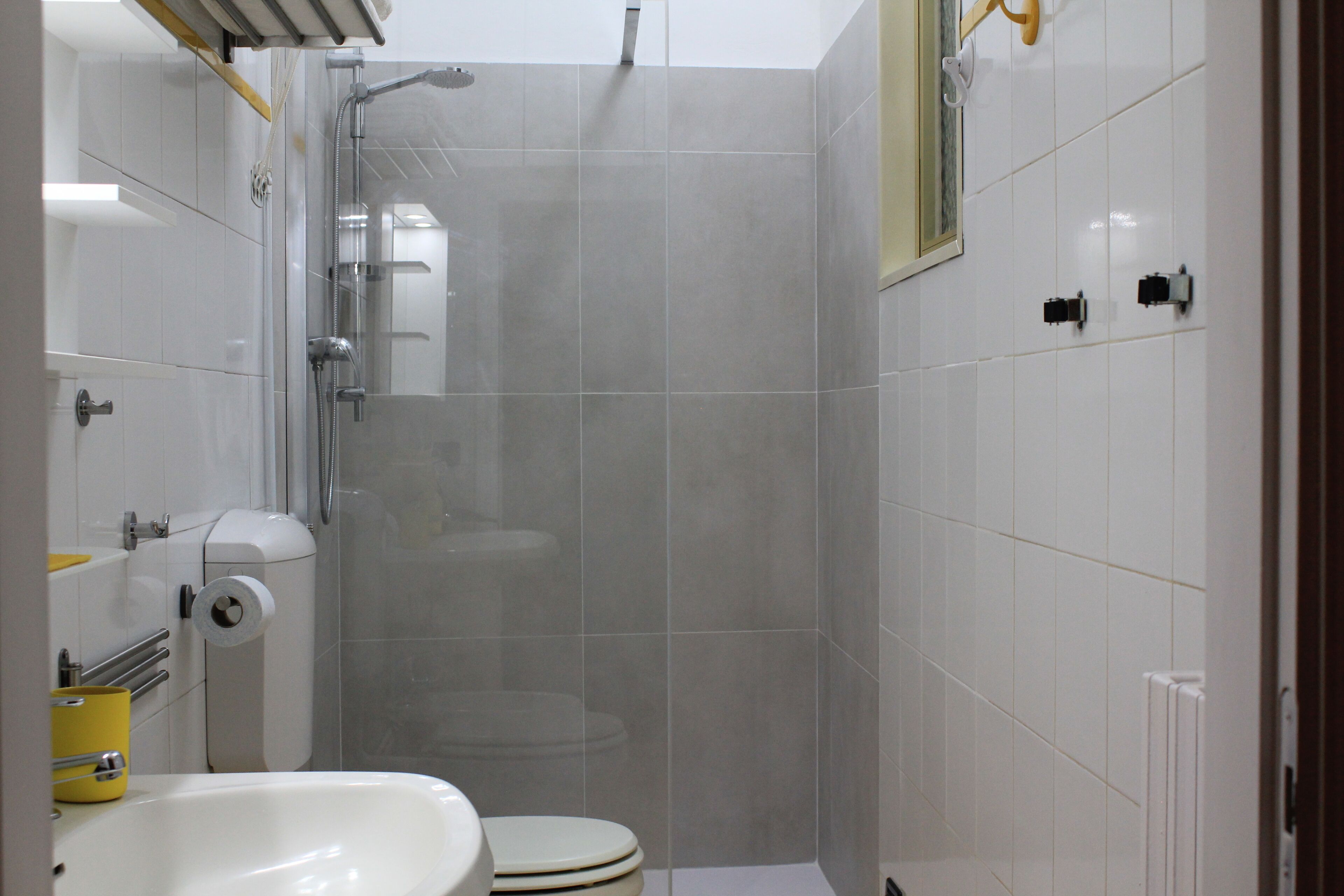 Dusche, Haartrockner, Bidet, Handtücher