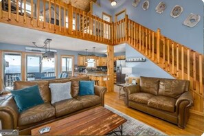 Living area - Mountain View Cabin with Hot Tub, Game Room & Resort Pool (Ellijay)
