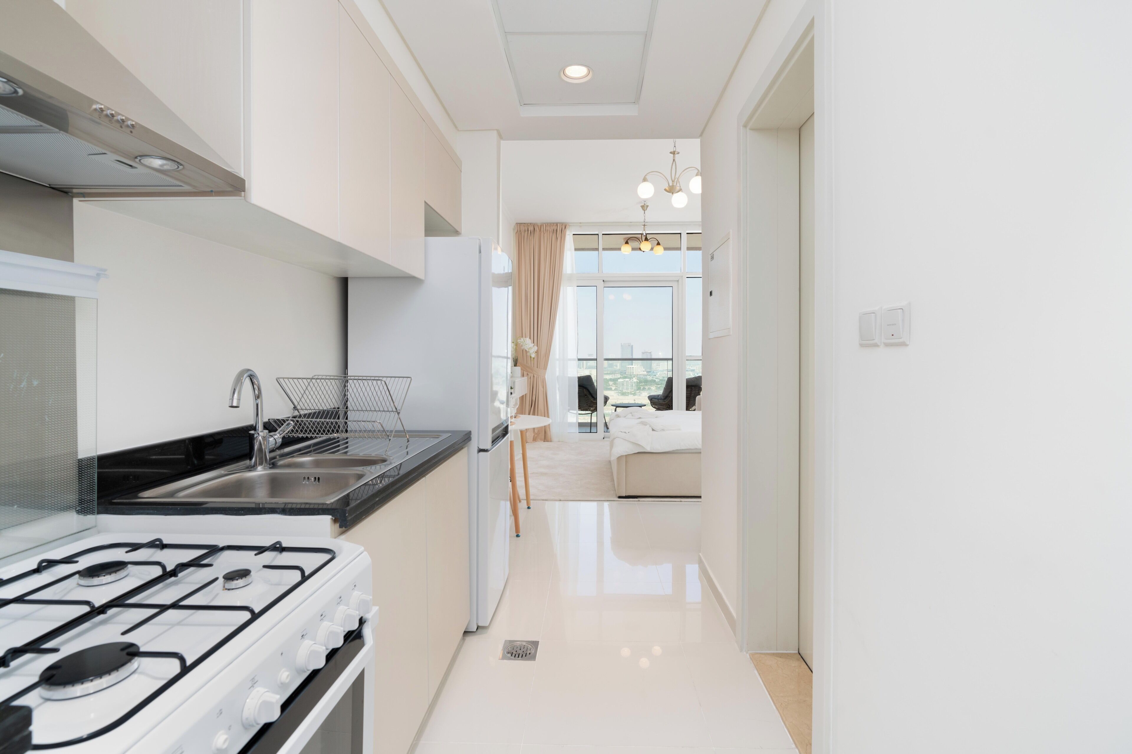 Classic Studio, 1 Queen Bed, Kitchenette, City View | Private kitchen | Full-size fridge, microwave, oven, stovetop