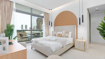 Apartemen Keluarga, 2 kamar tidur, pemandangan kanal | Seprai katun Mesir, seprai premium, selimut bulu angsa, dan brankas