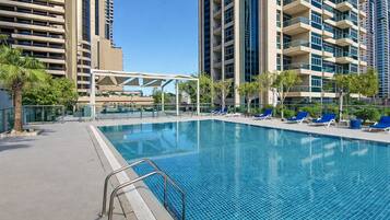 2 outdoor pools, open 8:00 AM to 10:00 PM, pool umbrellas, sun loungers