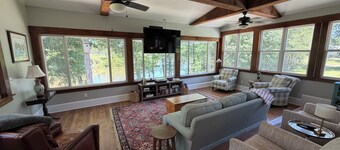 Flint River Cabin with dock and boat ramp
