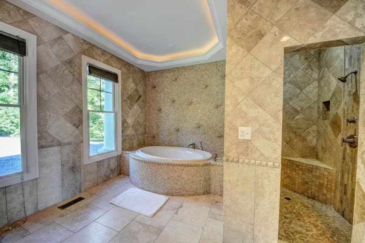 Hair dryer, towels, toilet paper