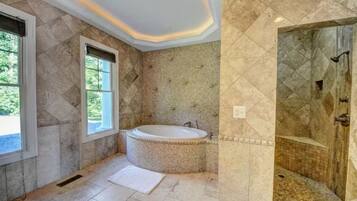 Hair dryer, towels, toilet paper