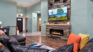 TV, fireplace, offices