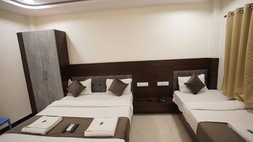 Desk, free WiFi, bed sheets
