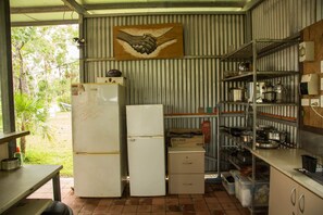 Fridge, microwave, stovetop, toaster