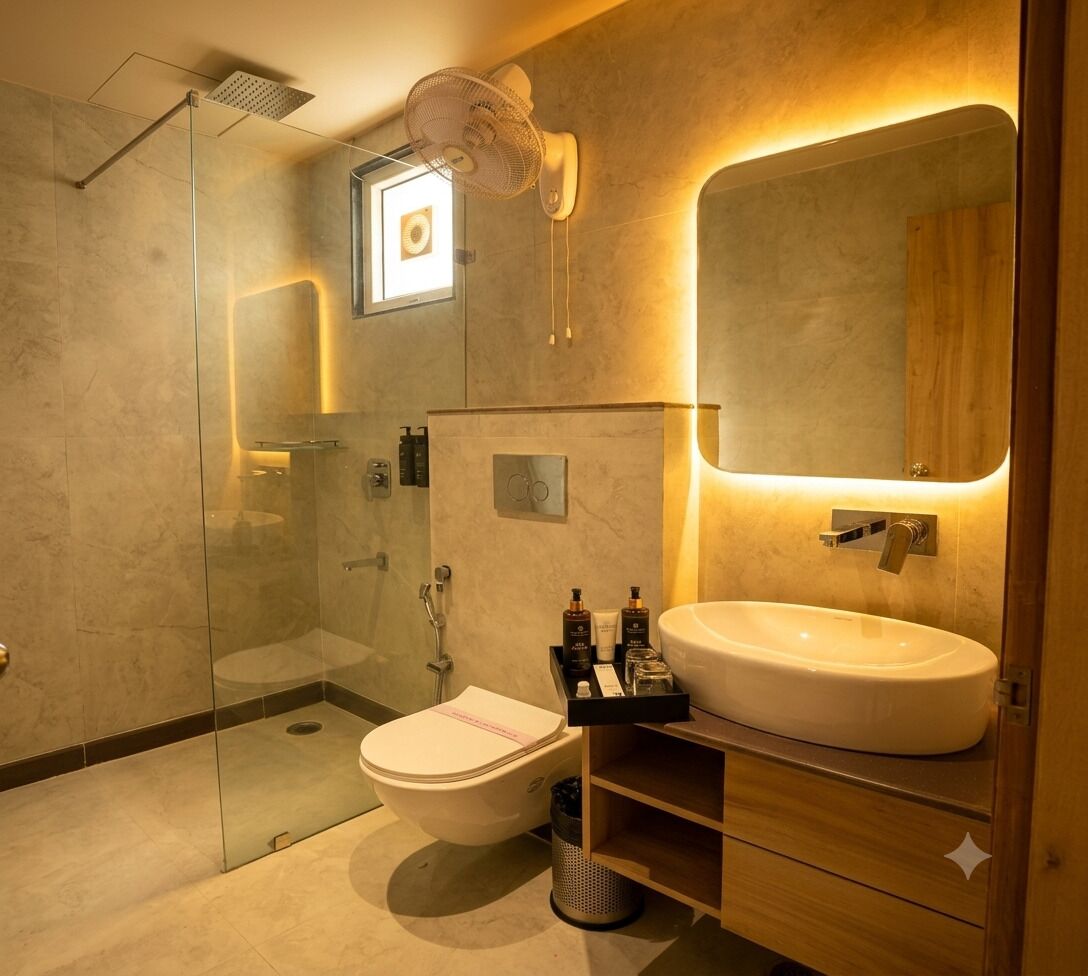 Executive Double Room | Bathroom | Shower, hair dryer, towels, soap