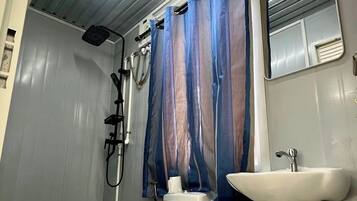 Comfort Double or Twin Room, Partial Ocean View | Bathroom | Shower, towels, soap, shampoo
