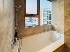 Basic Apartment, Balcony, City View | Bathroom | Slippers - The Horizon Premium Apartments (Ho Chi Minh City)