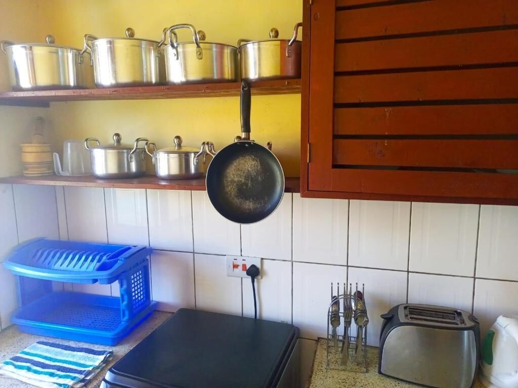 Family Apartment, Garden View | Private kitchen | Fridge, microwave, cookware/dishes/utensils