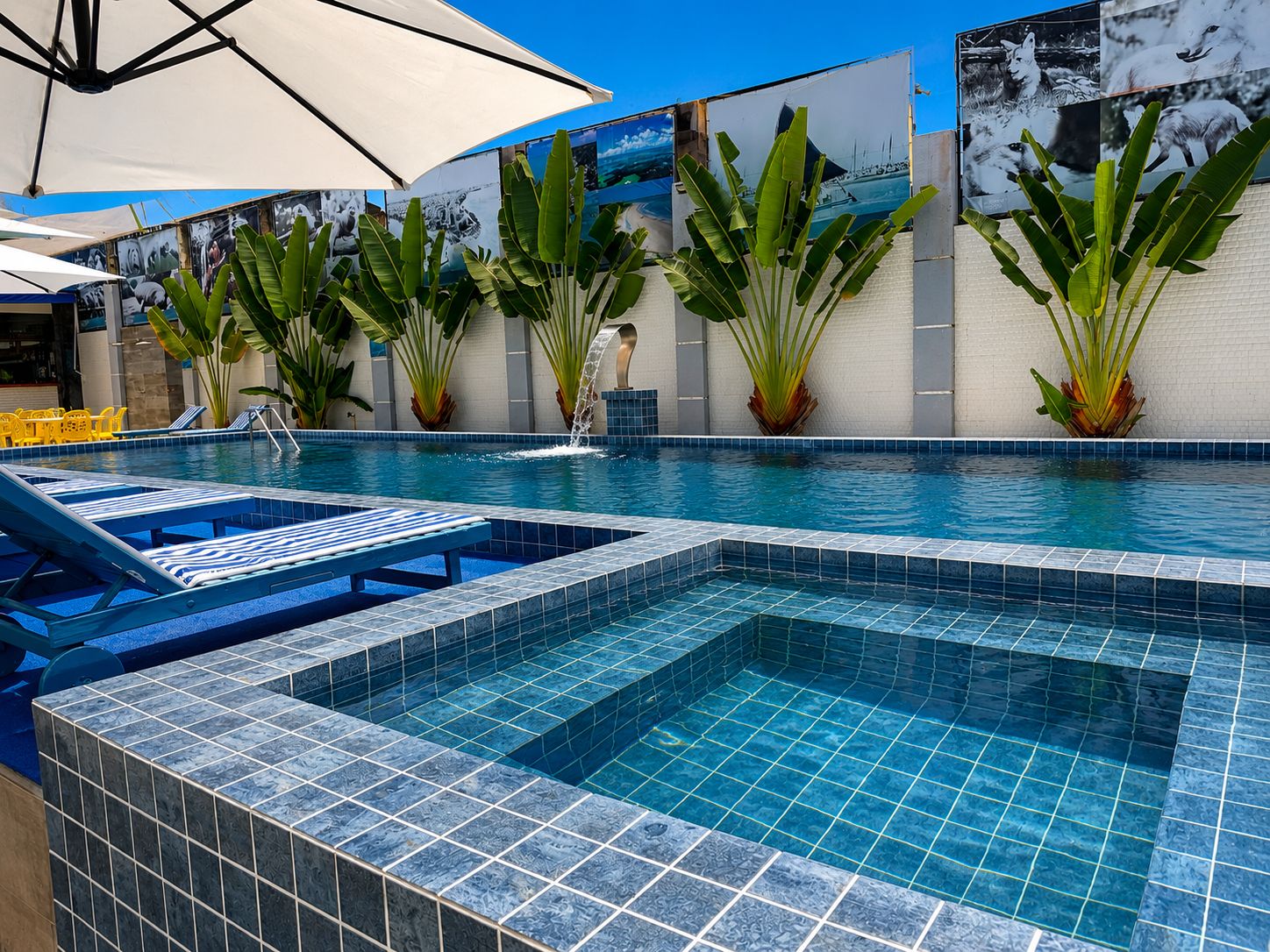 Piscina externa, piscina aquecida