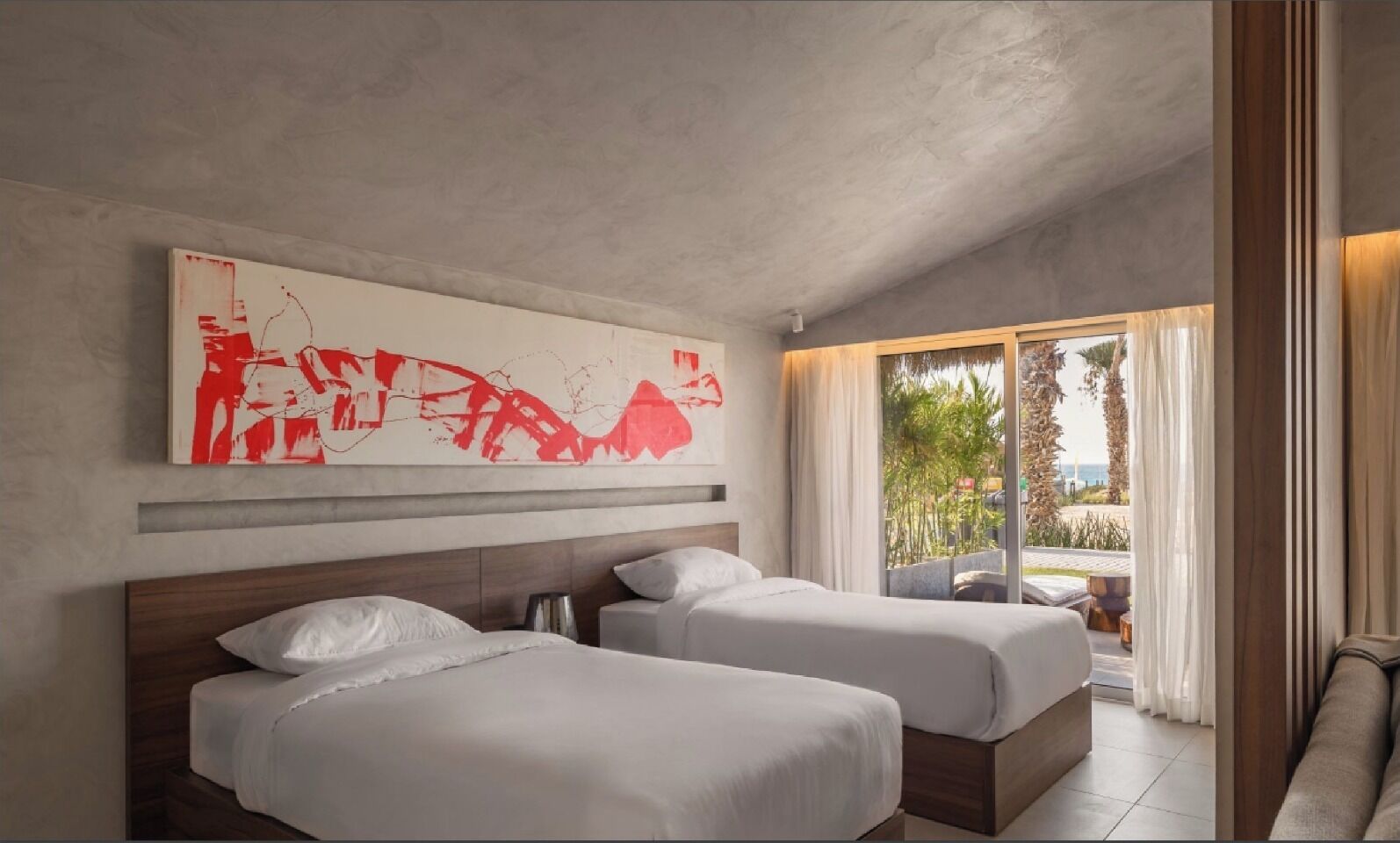 Habitación Deluxe con 1 cama matrimonial o 2 individuales, vista a la playa | Wifi gratis 