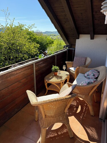 Beautiful garden apartment with a view of the Hegau countryside.