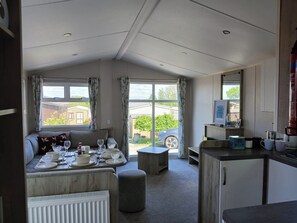 Fireplace - Beautiful 2 bed Caravan With Views of Dartmoor (Launceston)