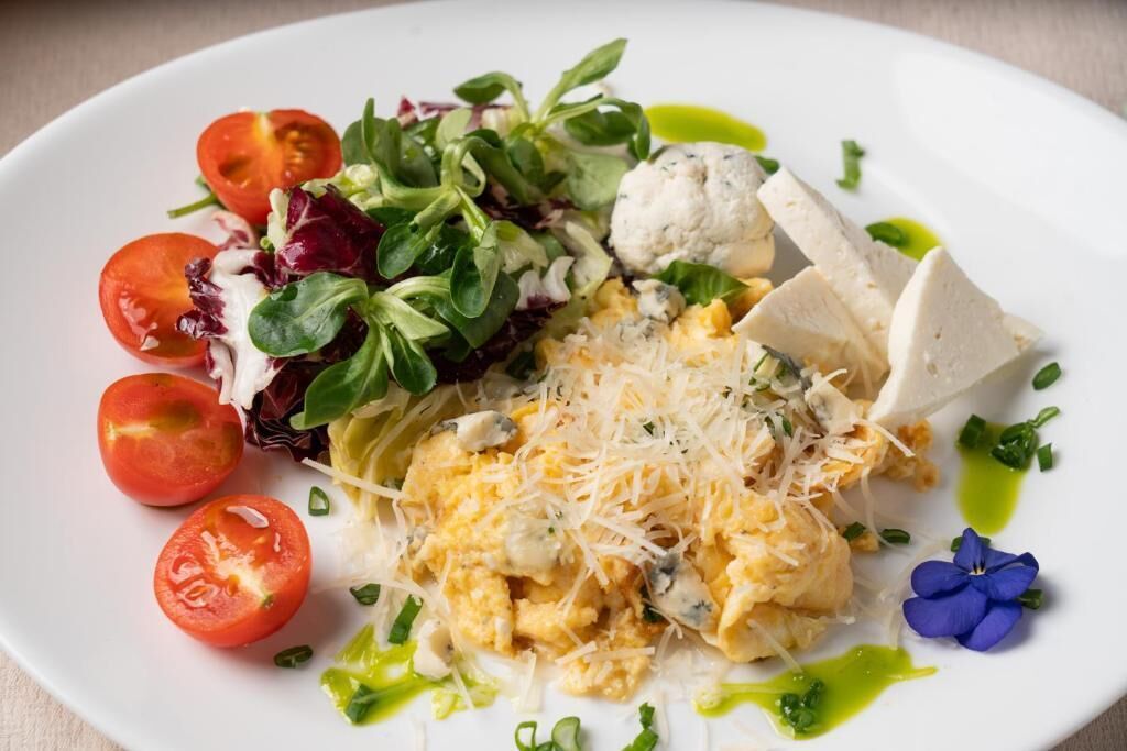 A plate of food with various ingredients.