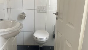 Ducha, secador de pelo, toallas
