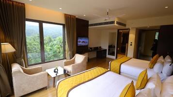 Premium Quadruple Room, Hill View | Premium bedding, down duvets, memory-foam beds, minibar