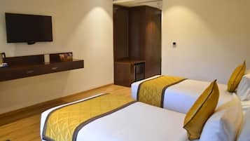 Premium Double Room, River View | Premium bedding, down duvets, memory-foam beds, minibar