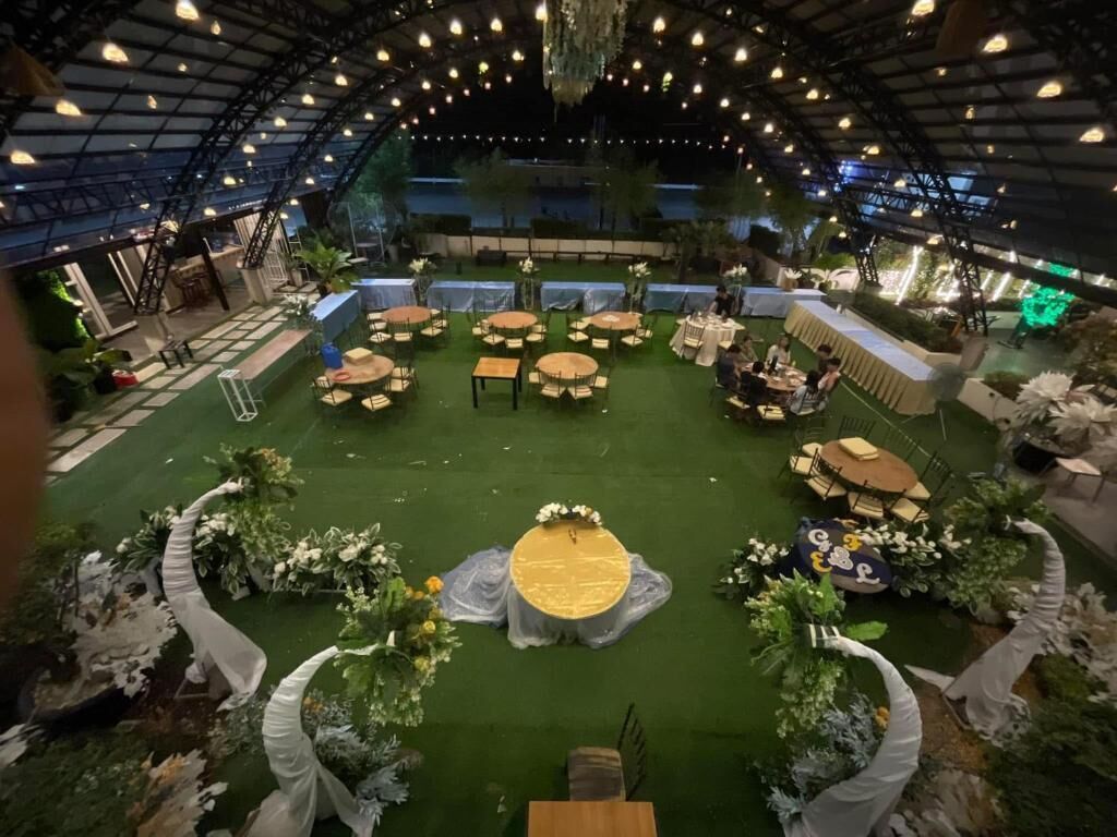 Outdoor banquet area