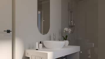 Chambre Double Junior | Salle de bain | Douche, sĂšche-cheveux, peignoirs, chaussons