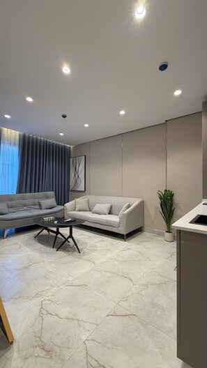 Apartment, 1 Schlafzimmer, barrierefrei, Raucher | Wohnzimmer
