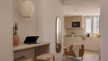 Estudio luminoso | Eget kjøkken | Kjøleskap, mikrobølgeovn, kokeplater og oppvaskmaskin