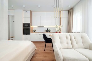 Iron/ironing board, travel cot, WiFi, bed sheets - Modern Studio with Parking | Near the Park (Łódź)