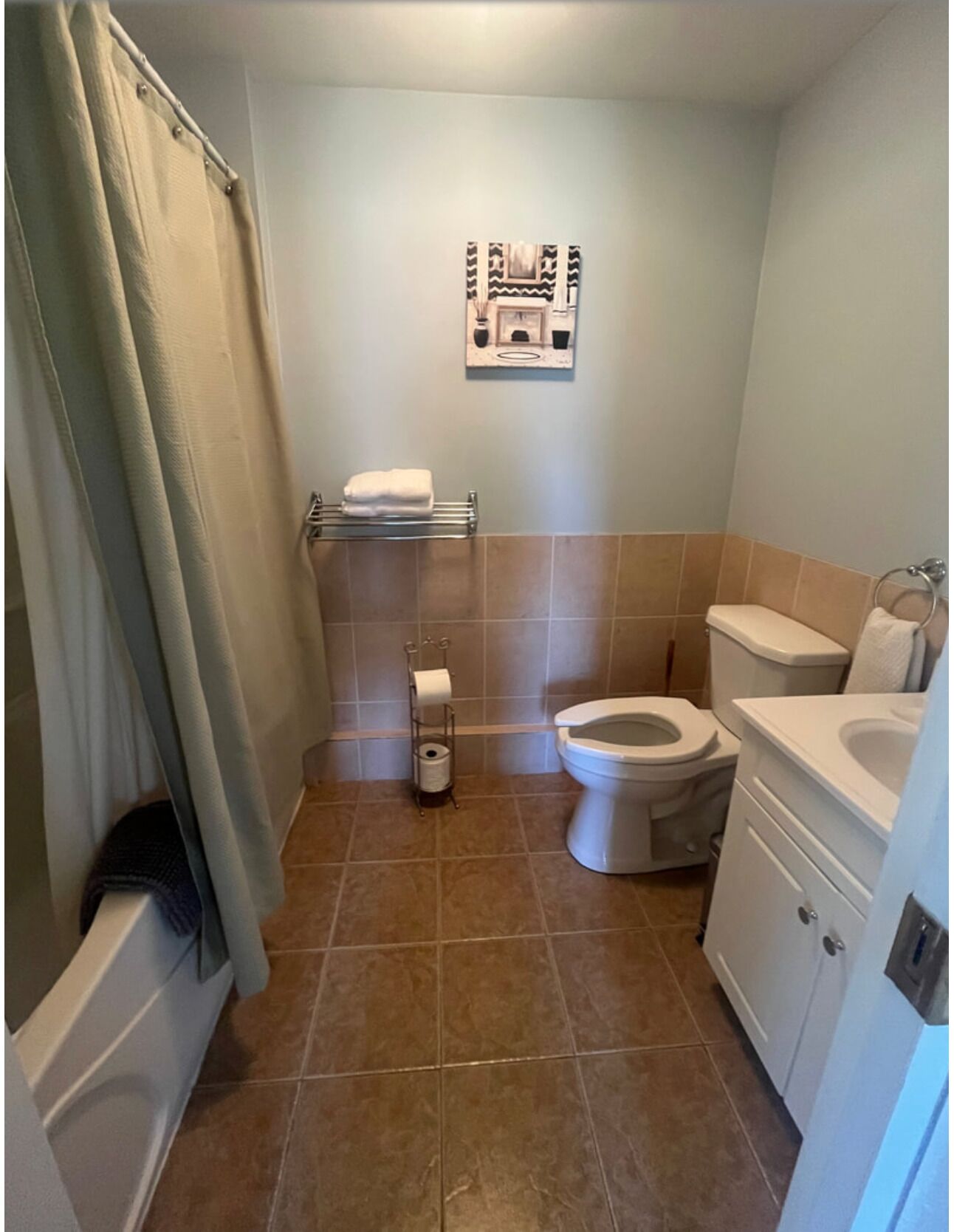 Hair dryer, towels