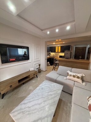 Living area - Cosy apartment for 4 people in secure residence with swimming pool (Marrakech)
