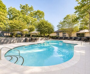 Outdoor pool - Bright, stylish studio in the heart of Buckhead. (Atlanta)